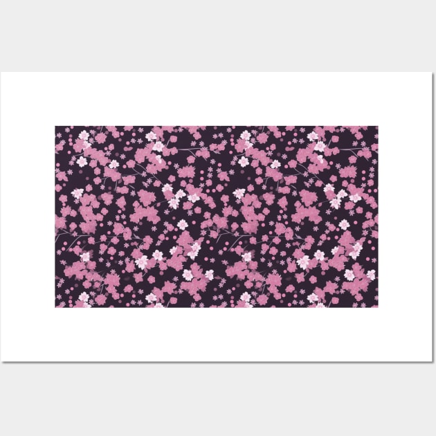 Sakura Japanese Cherry Tree Flower Blossom Pattern V2 Wall Art by Family journey with God